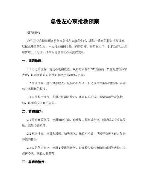 急性左心衰抢救预案