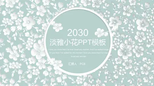 精美淡雅白色小花背景PPT模板