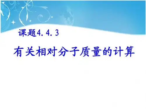 4.4.3相对分子质量(1) - 副本
