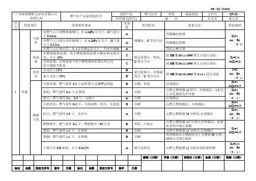 美的燃气灶检验指导书