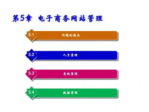 电子商务网站建设与实践第5章  电子商务网站管理