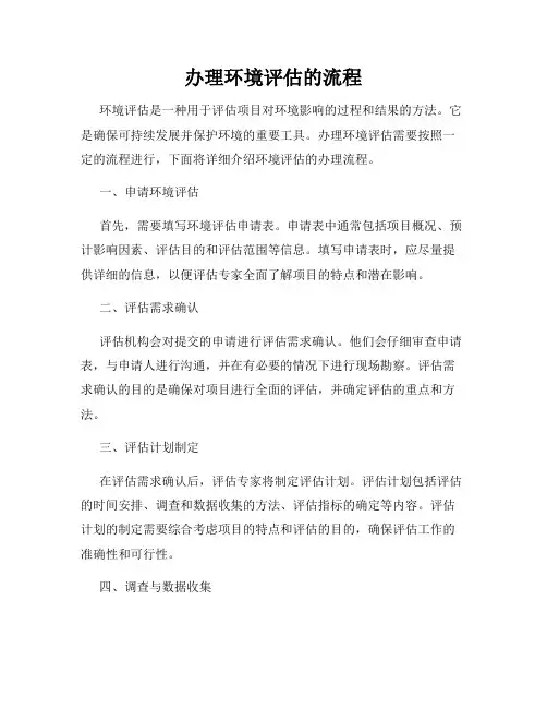 办理环境评估的流程