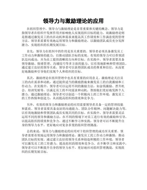 领导力与激励理论的应用