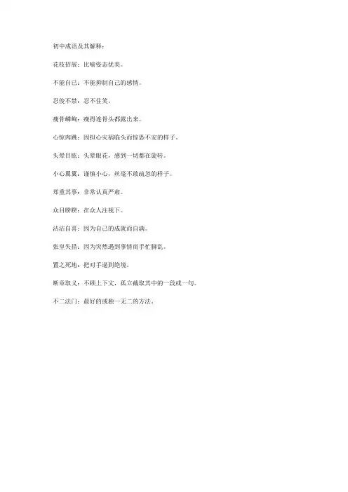 初中成语及其解释
