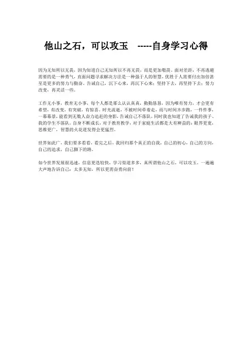 他山之石,可以攻玉  -----自身学习心得