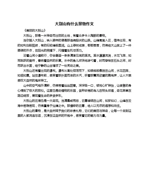 大别山有什么景物作文
