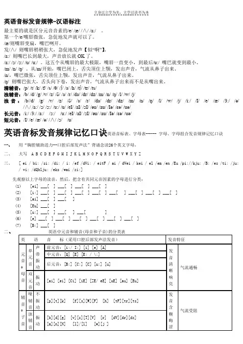 高中初中英语音标发音规律