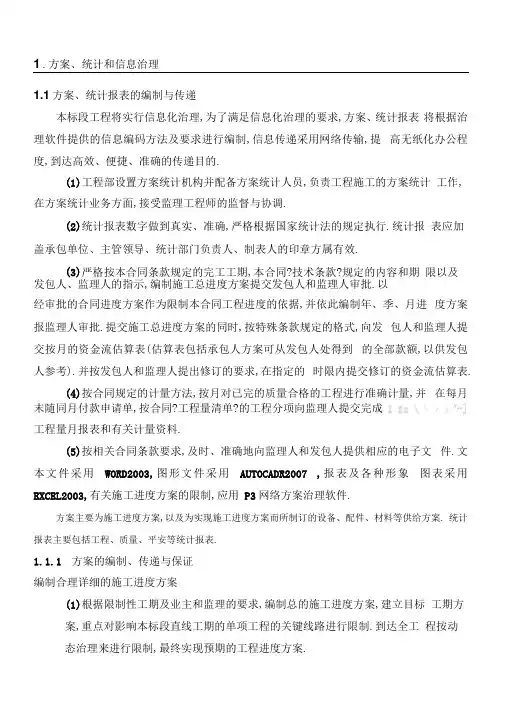 计划、统计和信息管理