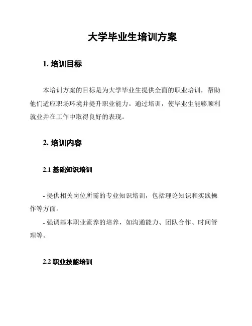 大学毕业生培训方案
