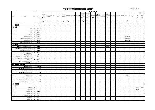 公路材料用量计算表
