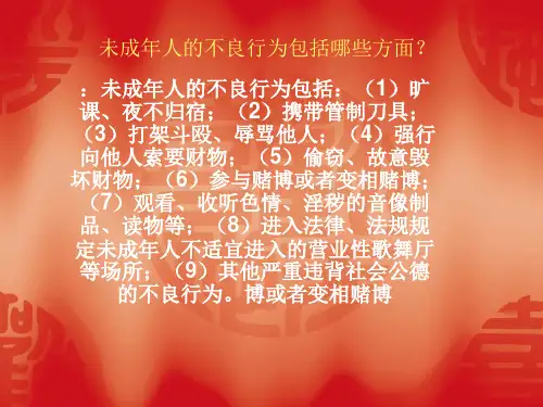 未成年人的不良行为PPT课件