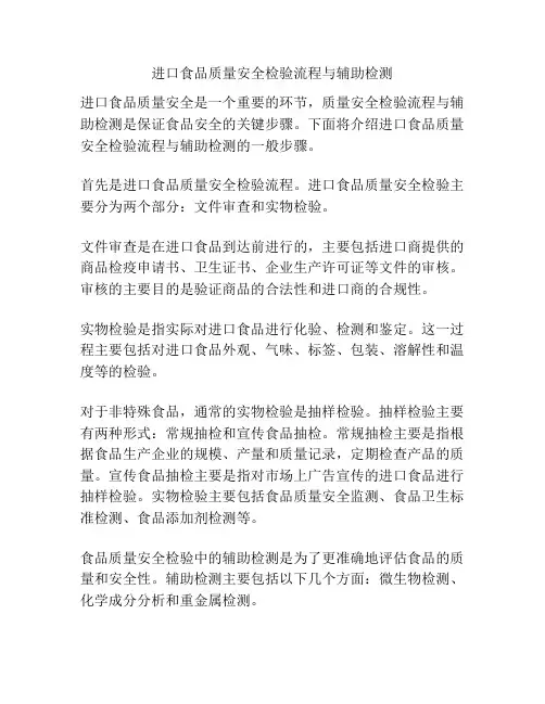 进口食品质量安全检验流程与辅助检测
