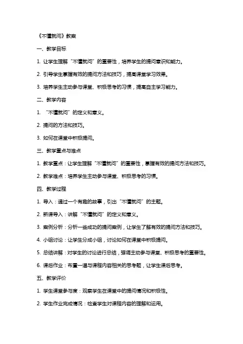 《不懂就问》教案