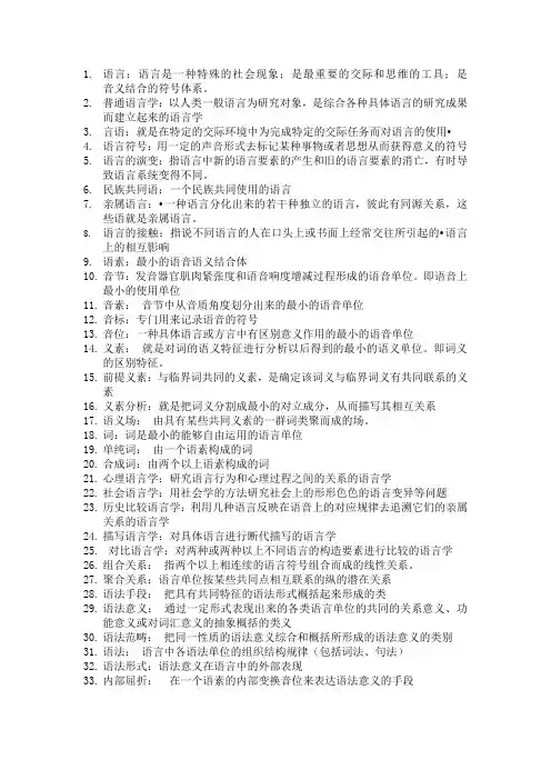 语言学名词解释