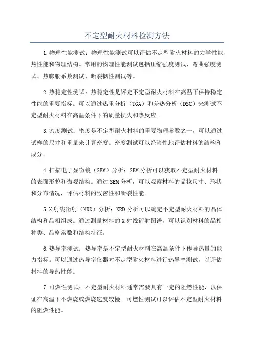 不定型耐火材料检测方法
