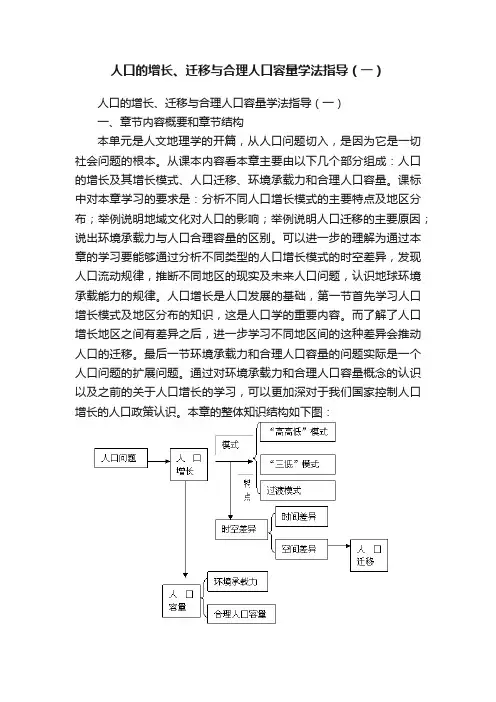人口的增长、迁移与合理人口容量学法指导（一）