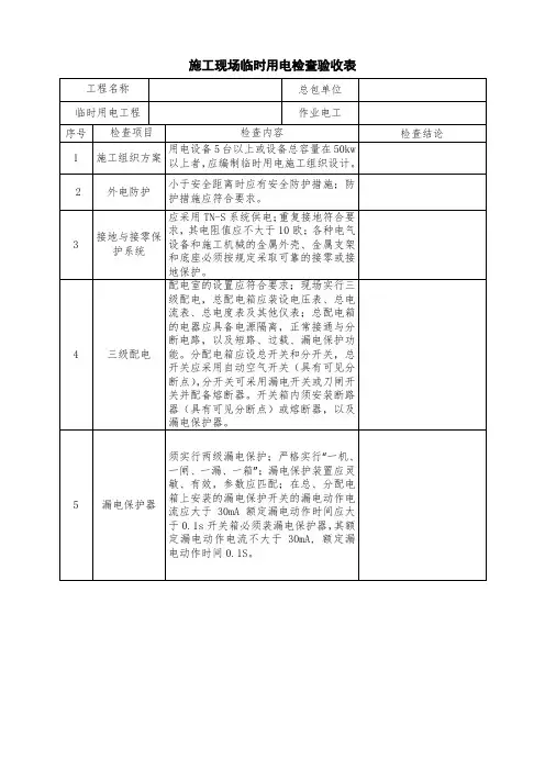 临时用电记录表