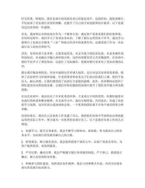 农商行培训感想