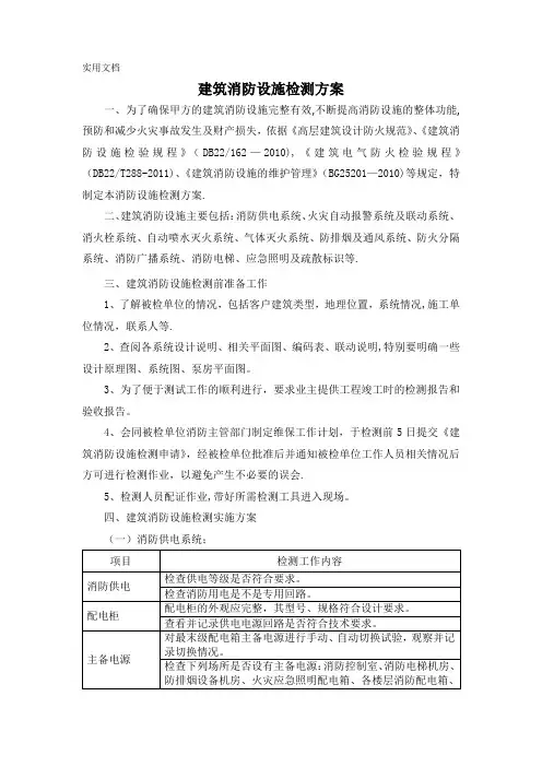 建筑消防设施检测方案
