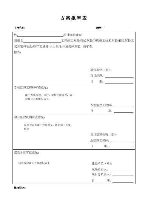 方案报审表