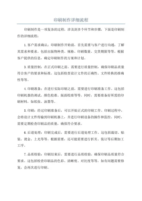 印刷制作详细流程