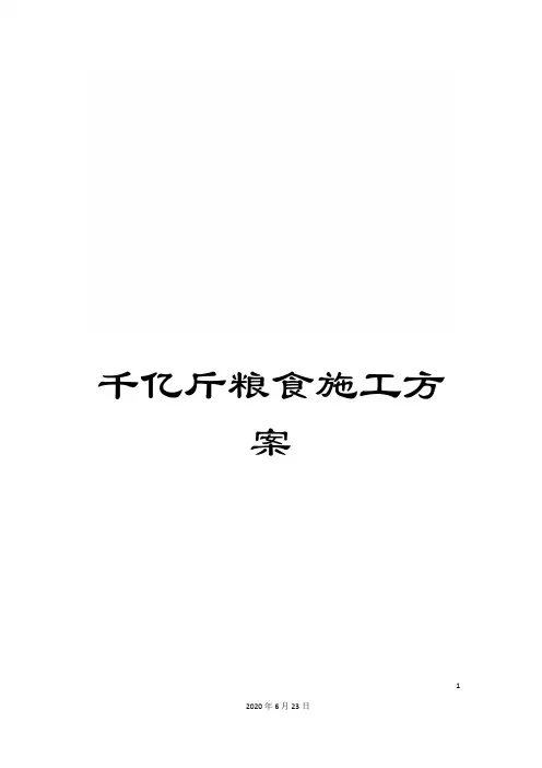 千亿斤粮食施工方案