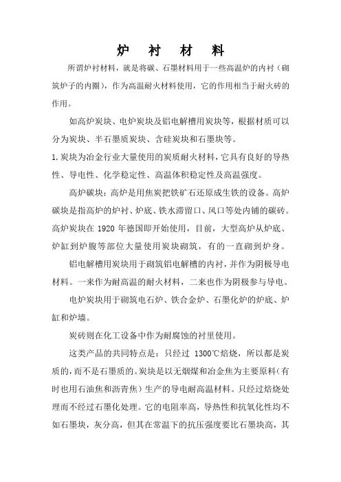 炉   衬   材   料