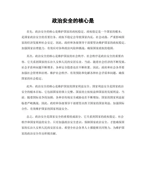 政治安全的核心是