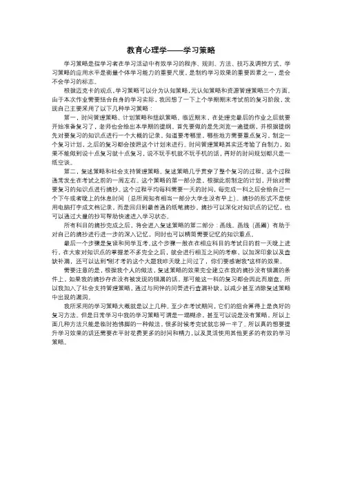 学习策略