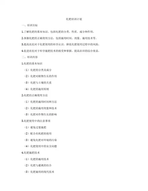 化肥培训计划