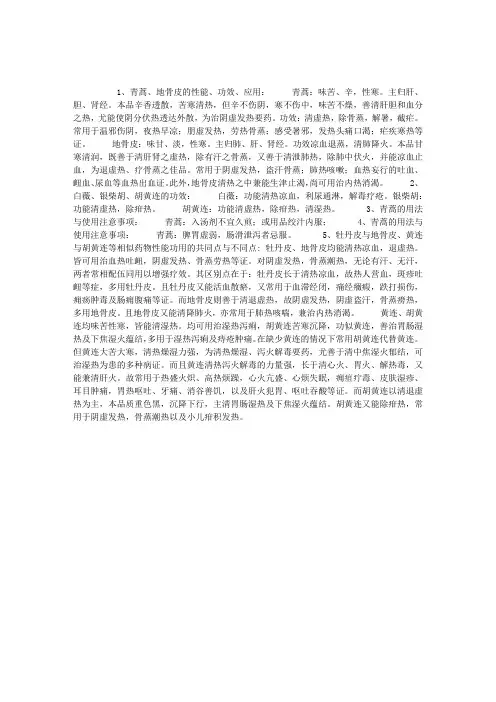 《中药学》辅导：清虚热药