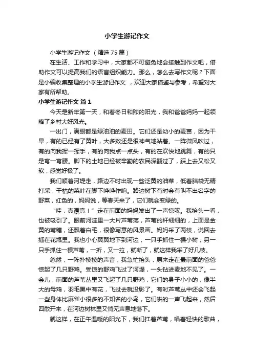 小学生游记作文