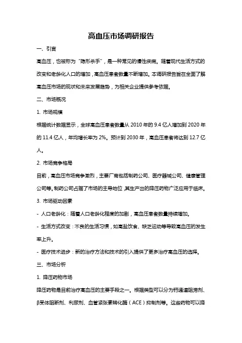 高血压市场调研报告
