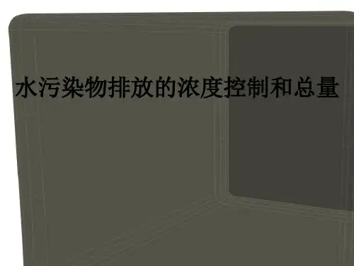 水污染物排放的浓度控制和总量PPT课件