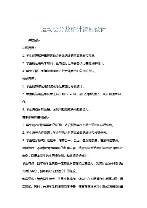 运动会分数统计课程设计