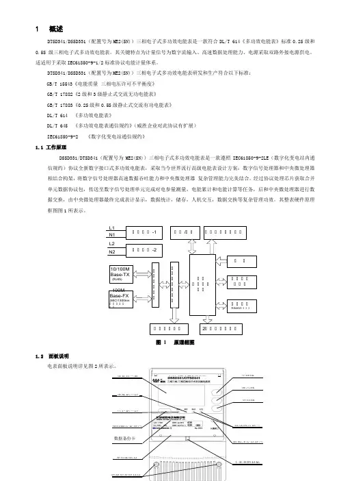 数字化电能表表光纤接口使用说明书样本