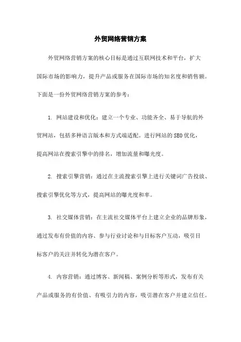 外贸网络营销方案