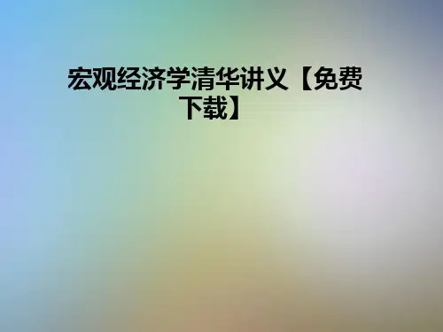 宏观经济学清华讲义【免费下载】
