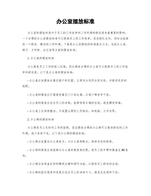 办公室摆放标准