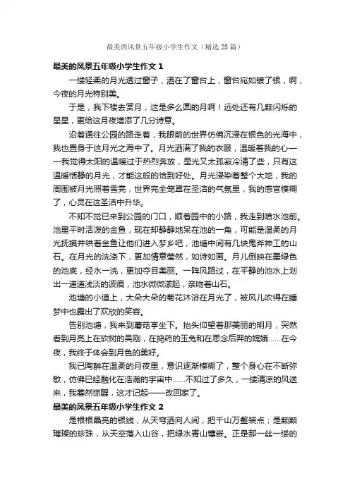最美的风景五年级小学生作文（精选28篇）