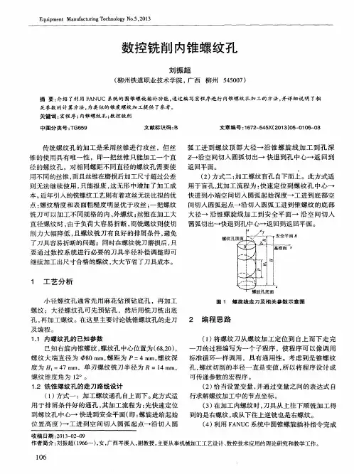 数控铣削内锥螺纹孔