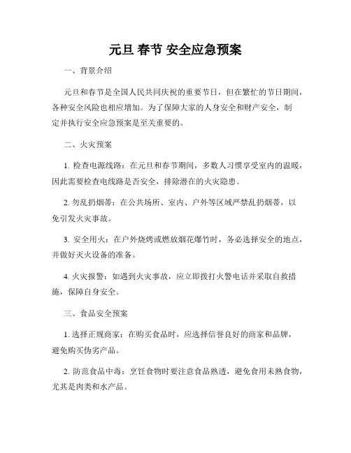 元旦 春节 安全应急预案
