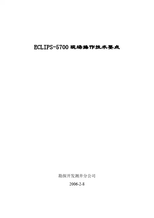 ECLIPS-5700现场操作技术要点