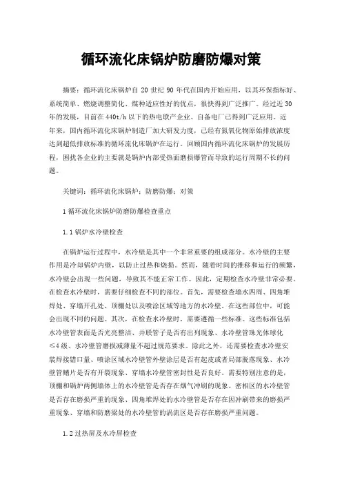 循环流化床锅炉防磨防爆对策