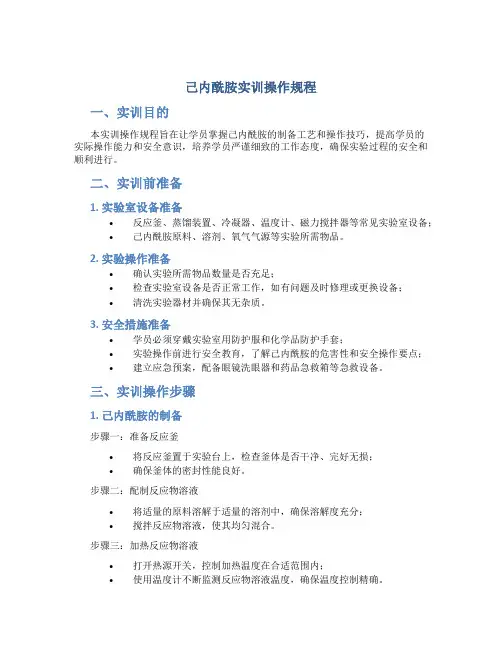 己内酰胺实训操作规程