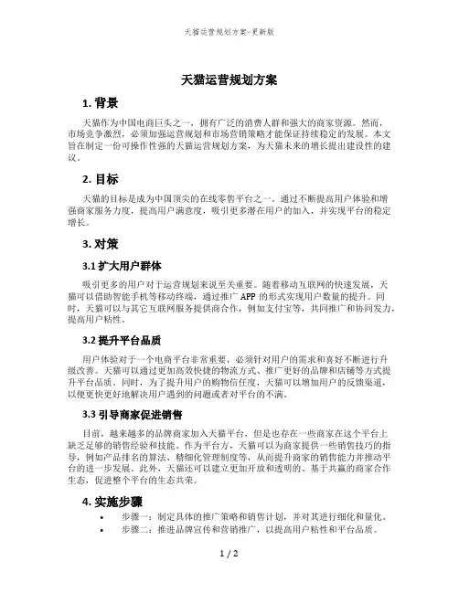 天猫运营规划方案-更新版