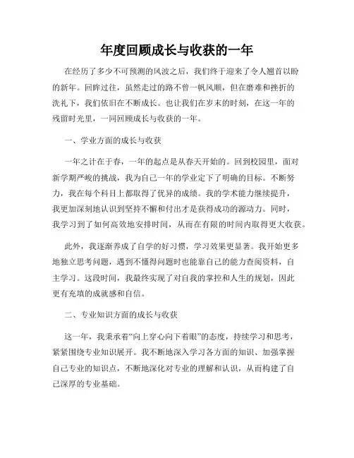 年度回顾成长与收获的一年