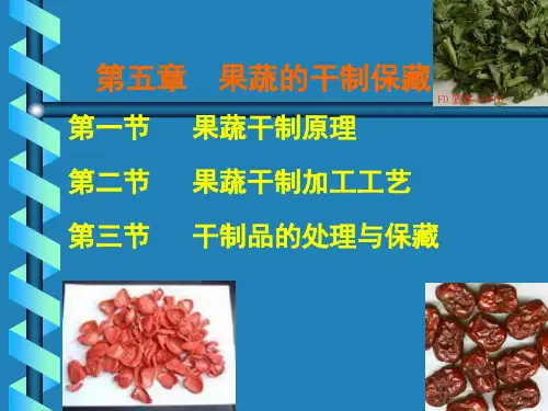 第六章  果蔬的干制保藏