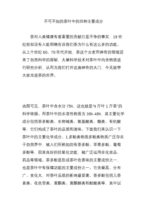 不可不知的茶叶中的四种主要成分