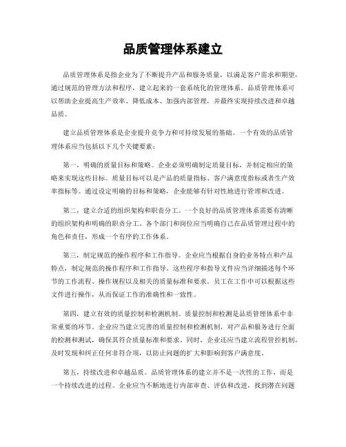 品质管理体系建立